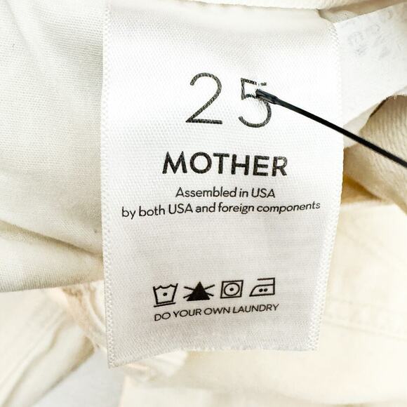 Mother Superior The Dazzler Ankle Fray Superstition Cream Denim Jeans Size 25 - Picture 8 of 13